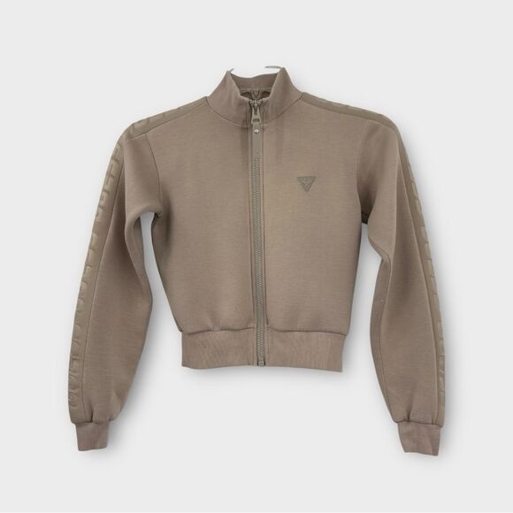 Guess Full Zip Crop Sweatshirt in Beige/Tan Women’s Size XS - Picture 8 of 10